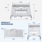 Lightweight Travel Baby Playard – One-Step Setup & Fold 3-in-1