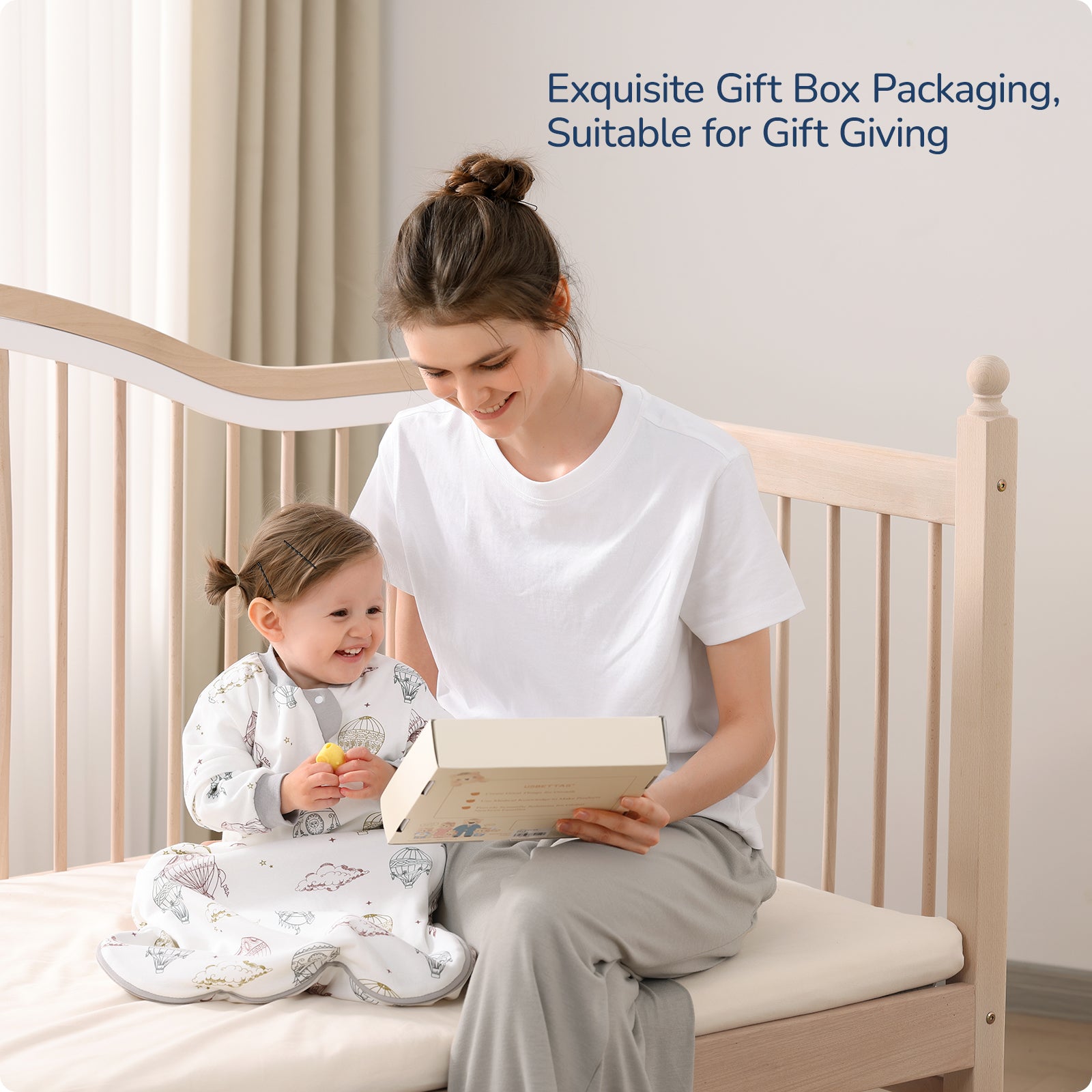Detachable Sleeves Sleep Sack 1.0 TOG – 100% Cotton (Hot air ballon)