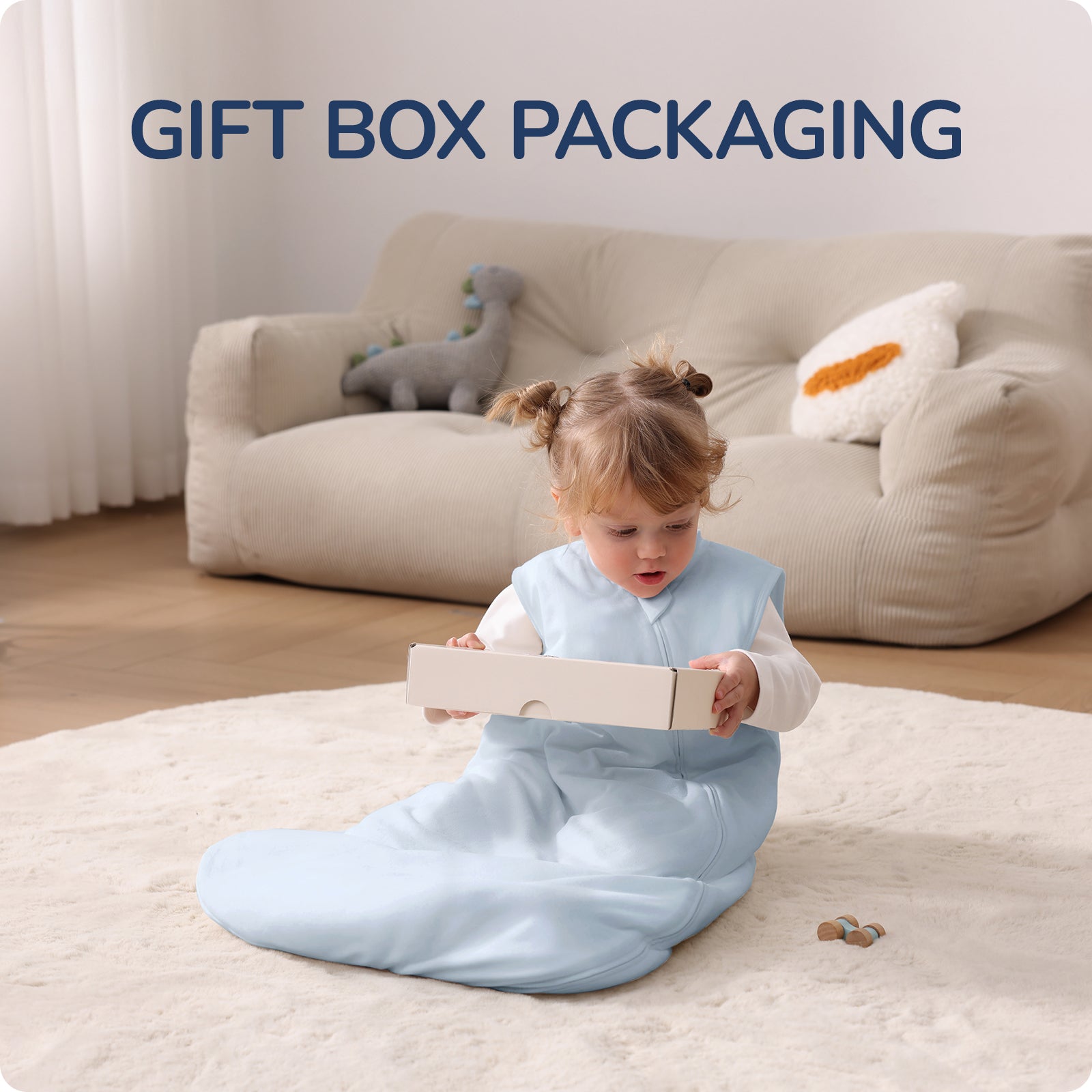 Sleeveless Baby Sleep Sack 2.5 TOG – 100% Cotton (Blue-gray)